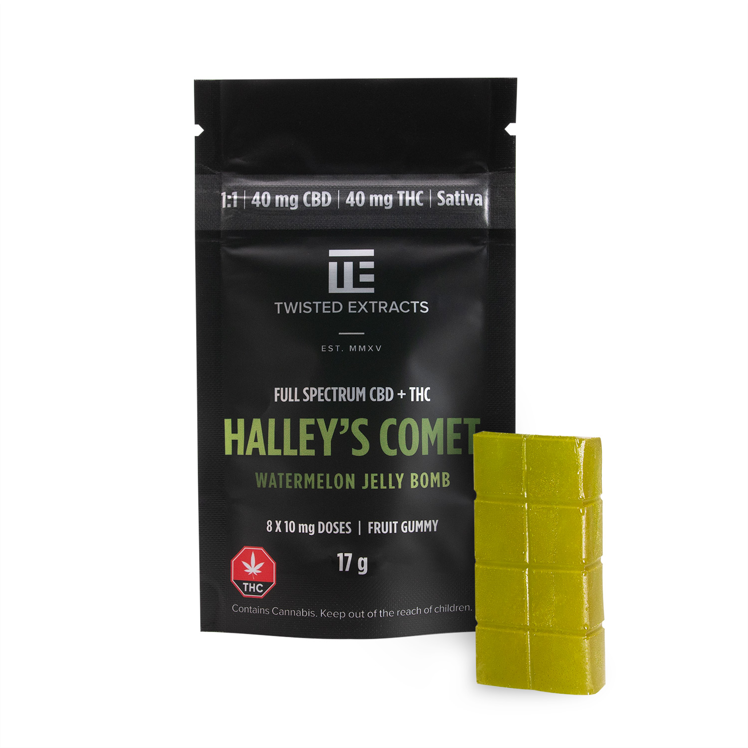 1:1-40MG Halley's Comet Watermelon Jelly Bomb | Sativa | Bulk Buddy